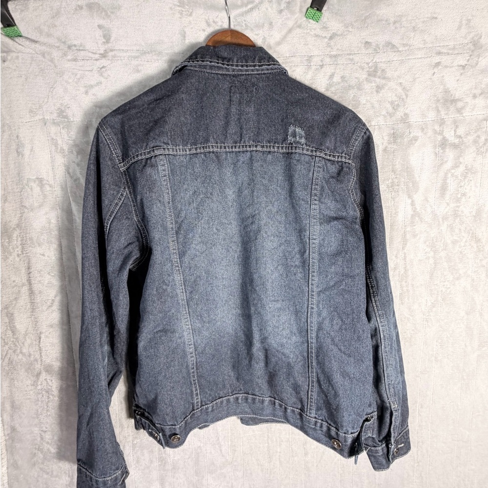 Holton Denim Jacket American Flag Patchwork Size … - image 9